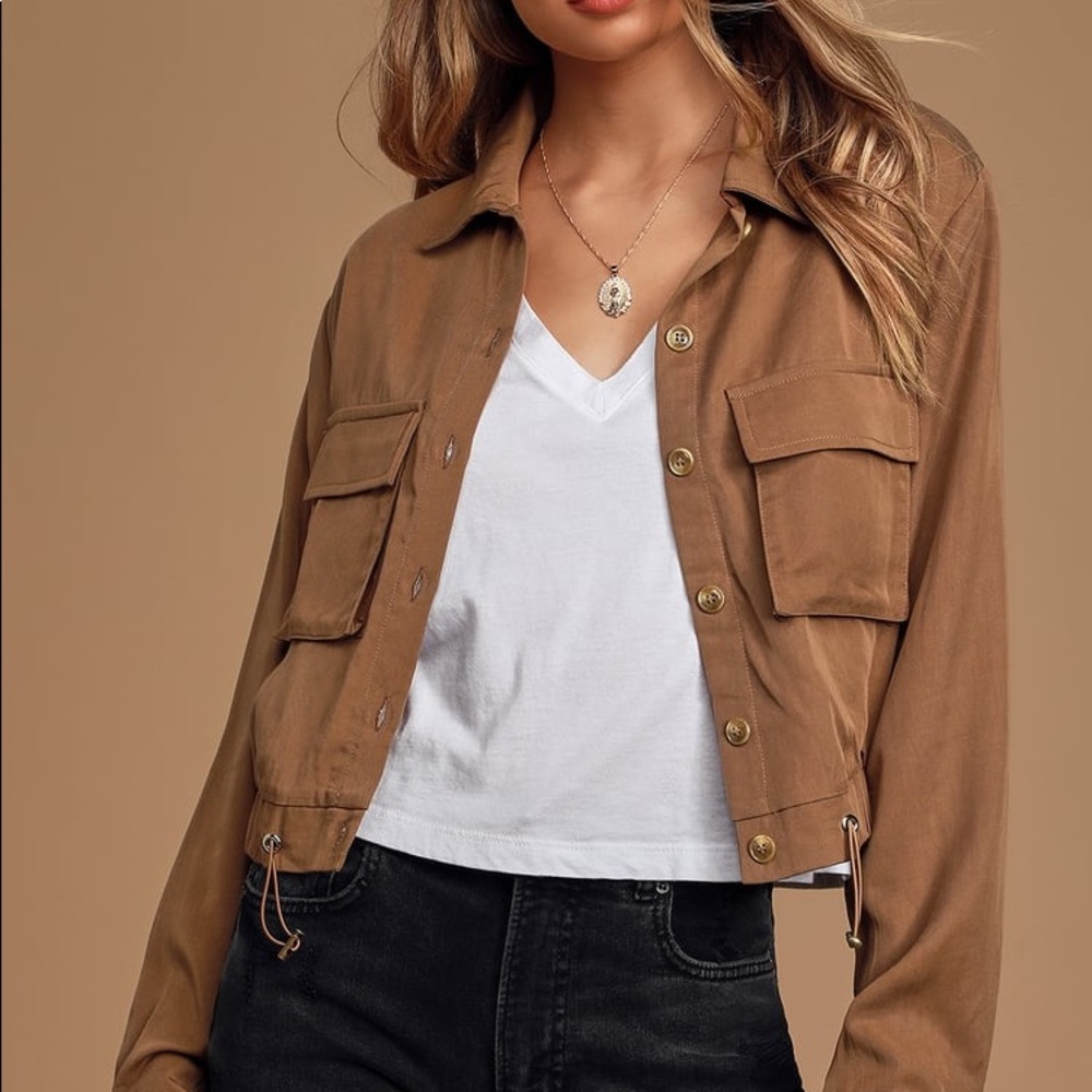 Eldora Brown Cropped Utility Jacket